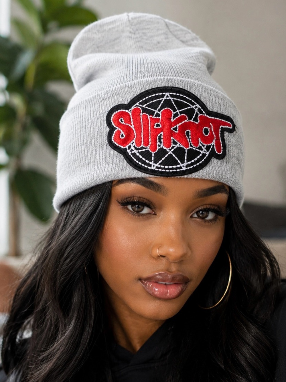 Hand crafted SLIPKNOT acrylic beanie.